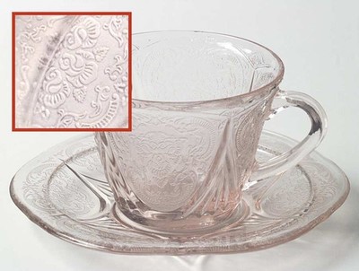 Hazel-Atlas Royal Lace Pink Cup & Saucer Set 19852