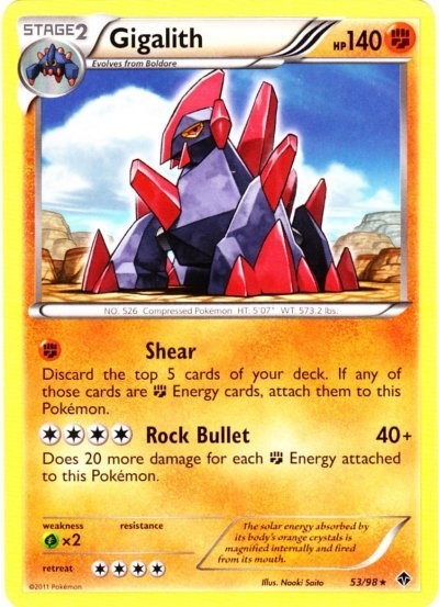 Gigalith - 53/98 - Cracked Ice Holo Next Destinies Blisters Exclusive Lightly Pl