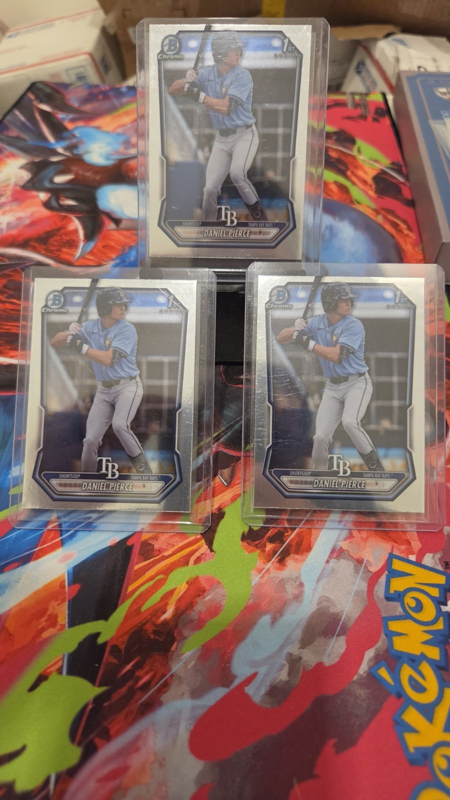 2026 Bowman Daniel Pierce Chrome 1st Prospect #BCP-77 Rays X3