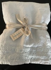 NEW! SUNDANCE LIVING Bella notte Gossamer Linens Ines Cloud Blue Queen Bedskirt