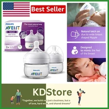 Philips Natural Baby Bottles with First Flow Nipple, 2oz (2 Pack)