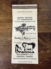H1172 Brahma Restaurant & Cocktail Lounge Ocala Florida Vintage Matchbook Cover