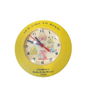 Vintage Childrens Book of the Month Club Wall Clock Its Time To Read Yellow