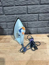 Vintage GE Blue Iron, GE Light 'N Easy Iron, General Electric Steam and Dry Iron