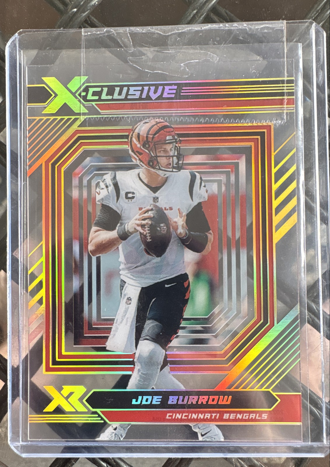 2022 Panini XR - X-Clusive Joe Burrow #XC-5 Clear Acetate SP Card Bengals