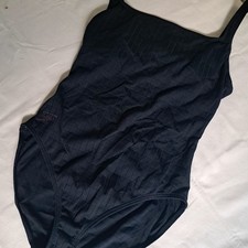 Speedo Black Grid Pattern One Piece Swimsuit Square Neck Cutout Back 7220003 14