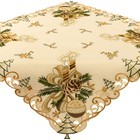 Weihnachten Tischdecke Tischläufer Mitteldecke Tischwäsche Kerzen Gold Bestickt