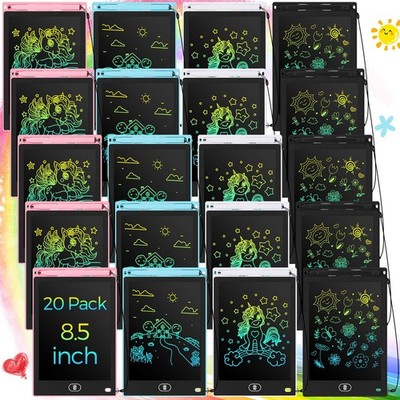 Zhehao 20-Pack 8.5'' LCD Writing Tablet Kids Colorful Drawing Doodle Board