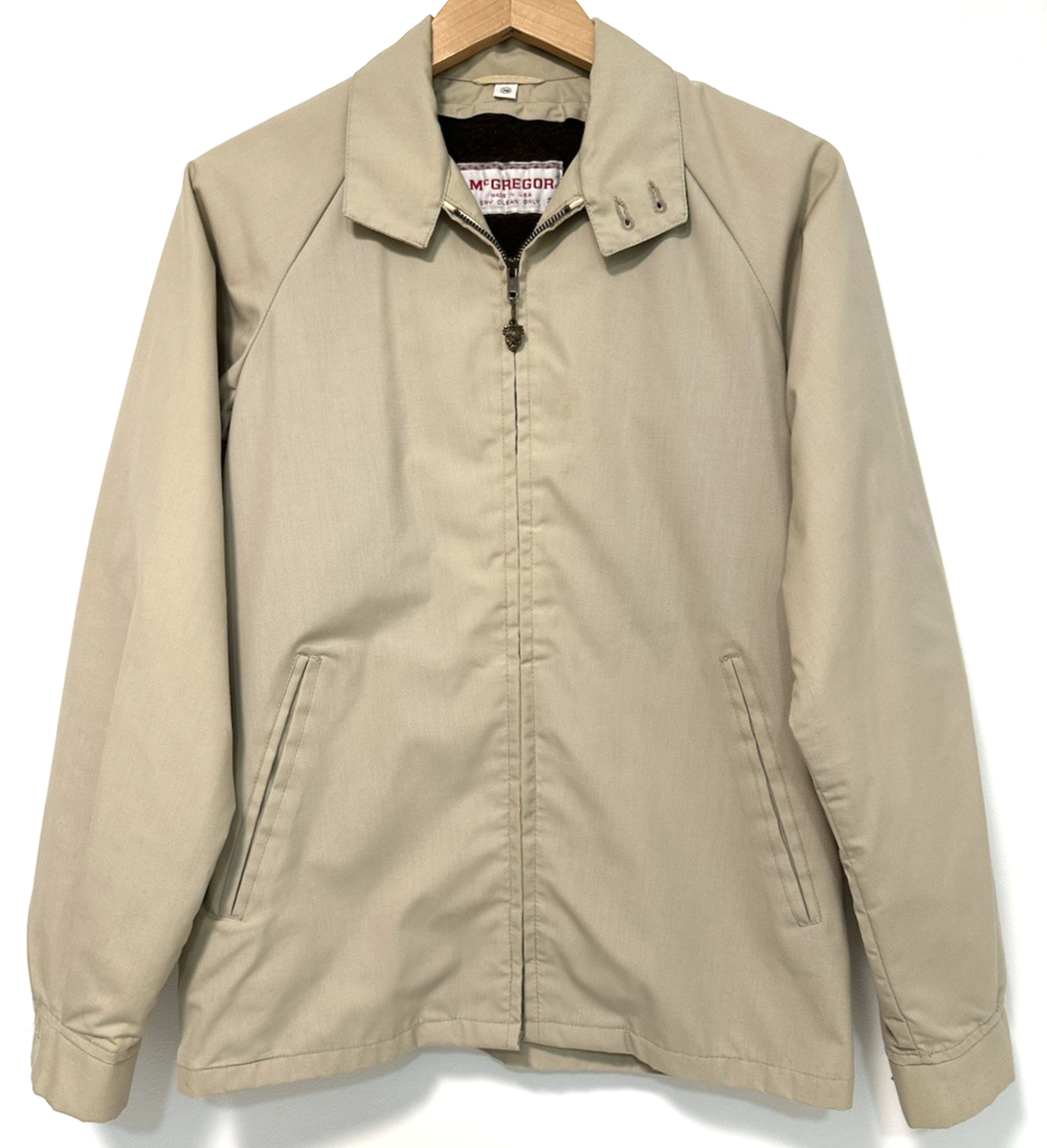 M Vtg 60s McGregor Tan Barracuda Harrington Zip Lined Sportswear