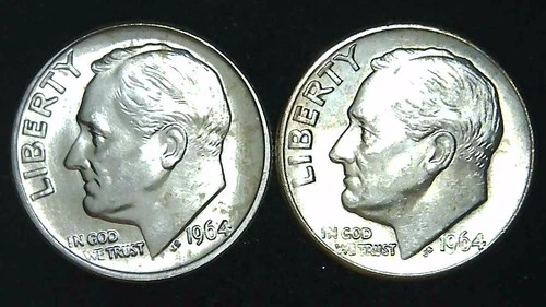 1964-P D  10C Roosevelt Dime (2  Coins) BU 90% Silver 26stt0106-3
