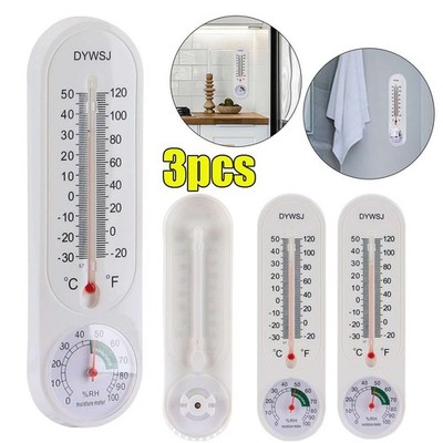 3PCS Wall Thermometer Indoor Mount Garden Greenhouse Home Humidity Meter