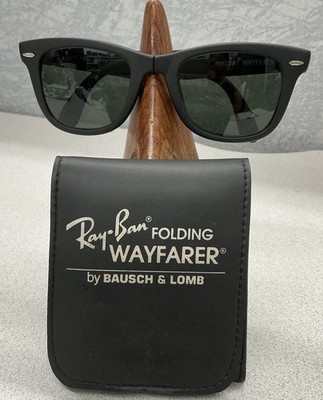  B&L Ray Ban Folding Wayfarer  France black Frame Sunglasses good condition