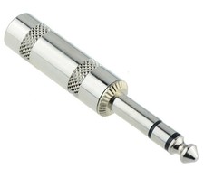 6.35mm 1/4" Stereo Jack Metal Plug 3-Pole Connector