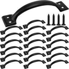 20 Pack Black Metal Gate Handles, 5.4 Inch Door Pull Handle Shed Door Handle
