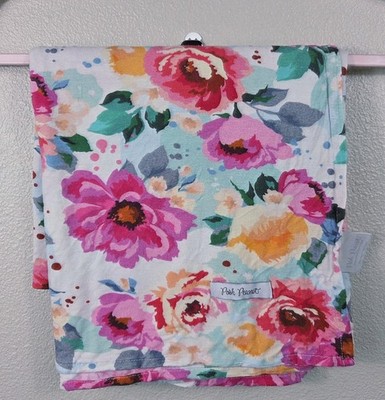 Posh Peanut Bamboo Swaddle Blanket Floral Pink Blue Baby Blanket