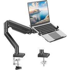 MOUNT PRO Laptop Arm Mount for Desk, 2 in 1 Function Without Pole, Black