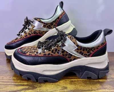 Y2K Skechers Punkrose Oxford Platform Shoe Leopard Women s 6.5 ~ Rock N Roll