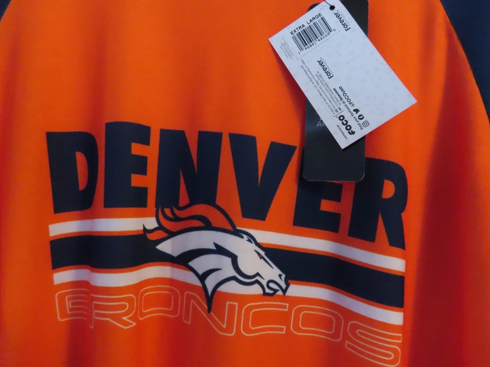 NFL Forever Collectibles Denver Broncos Colorblock Marca Raglán XL Para hombres Nuevo con Etiquetas Foto 3 de 4