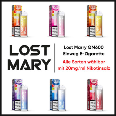 Lost Mary QM600 Elfbar Einweg Vape E-Zigarette mit 20mg Nikotin Sorte wählbar