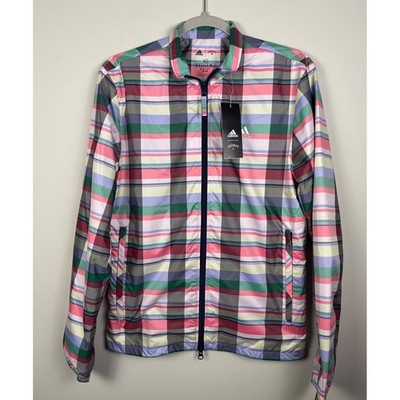Adidas x Noah Running Jacket Plaid Multicolor Full Zip XS NWT