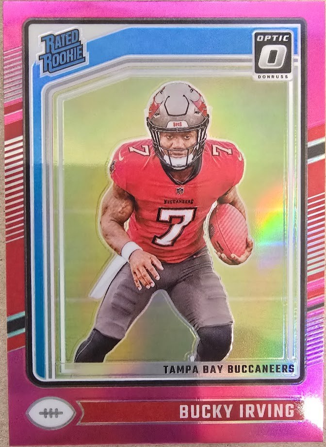 2024 Optic Rated Rookie Bucky Irving Pink HOLO ROOKIE #216 BUCCANEERS