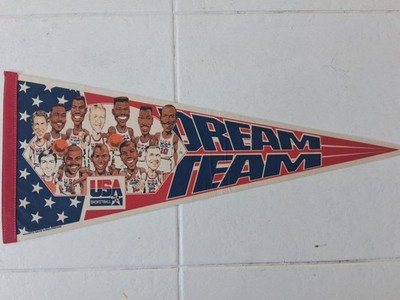 Rare Felt 1992 Dream team USA Olympic  Pennant Great For Father'Day Gift 