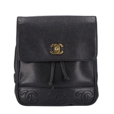 Chanel Grained Calfskin Backpack Women Black One Size