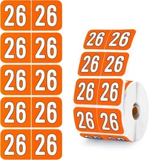 500 Pcs 2026 Year Stickers, Waterproof File 1.5x0.75 inch/3.8x1.9 cm, Orange 