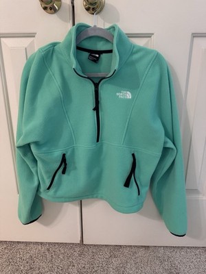 The North Face Women s Green Quarter Zip Fleece Cropped Length Size Medium