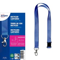 Avery Zweckform Lanyards R4828WB, Karabiner, Weiß/Blau, 10 St.