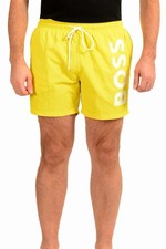 Hugo Boss Men's "Octopus" Yellow Logo Print Swim Board Shorts US XL IT 54