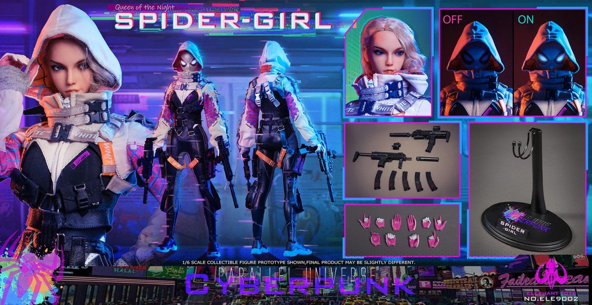 ELEPHANT TOYS ELE9002サイバー スパイダー ガール 1/6 ELEPHANT TOYS 1/6 CYBERPUNK SPIDER-GIRL Gwen PARALLEL UNIVERSE