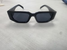 Prada 8297 Sunglasses Black Rectangle 55-18-142 Made in Italy Triangle Logo