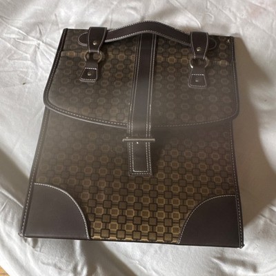 Patterned Faux Leather Brown Ring Binder Organizer Decorative Office Planner
