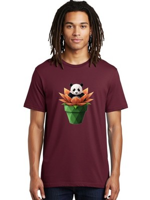 Panda-Origami Mens Graphic Tee, 100% Cotton, Casual Summer Wear