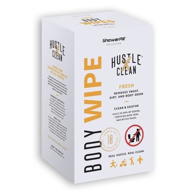 Hustle Clean Body Wipes 9x8, Disposable Bathing Wipes For Adults, No Rinse, W...