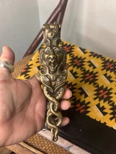 Vintage Brass Gargoyle Nutcracker Heavy Face Imp Grotesque Gold