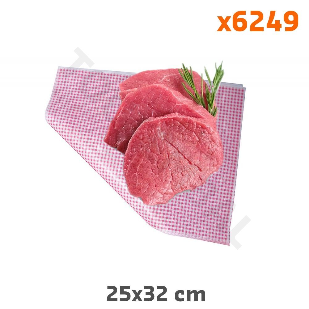 Papier duplex vichy 25x32 cm anti-graisse pour emballer proprement vos aliments