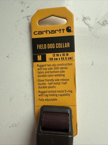 Carhartt Field Dog Collar Size Medium 12-18"  In Brown/ Maroon  Reflective  NWT. - Picture 1 of 2