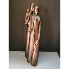 Abstract Family Resin Sculpture  Bronze Finish Modern Figurines Home Decor Art