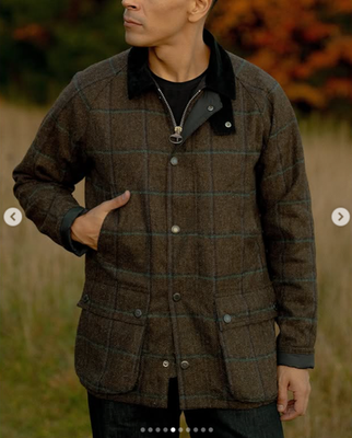 Barbour Bedale Check Wool Jacket Brown Charcoal MSRP$790 British