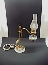 Tischlampe mit Glaszylinder Vintage Tischleuchte Antik Stil Art Petroleumlampe