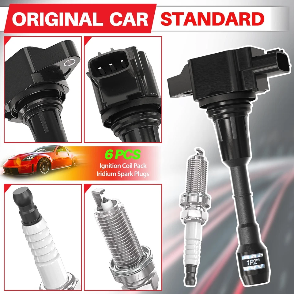 6pcs 22448-JA11C Ignition Coil + Iridium Spark Plug For Infiniti Nissan 3.5L V6 - Bild 4 von 4