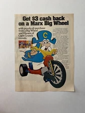 Cap’n Crunch Cereal Marx Big Wheel Vtg 1974 Print Ad