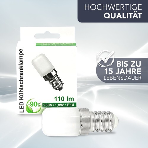 LED Kühlschrankbirne E14 kalt-weiß Kühlschranklampe Leuchtmittel 1,8W-15W - Bild 6 von 7
