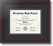 ArtToFrames Diploma Frame with Black and Gold Mat, Single Opening
