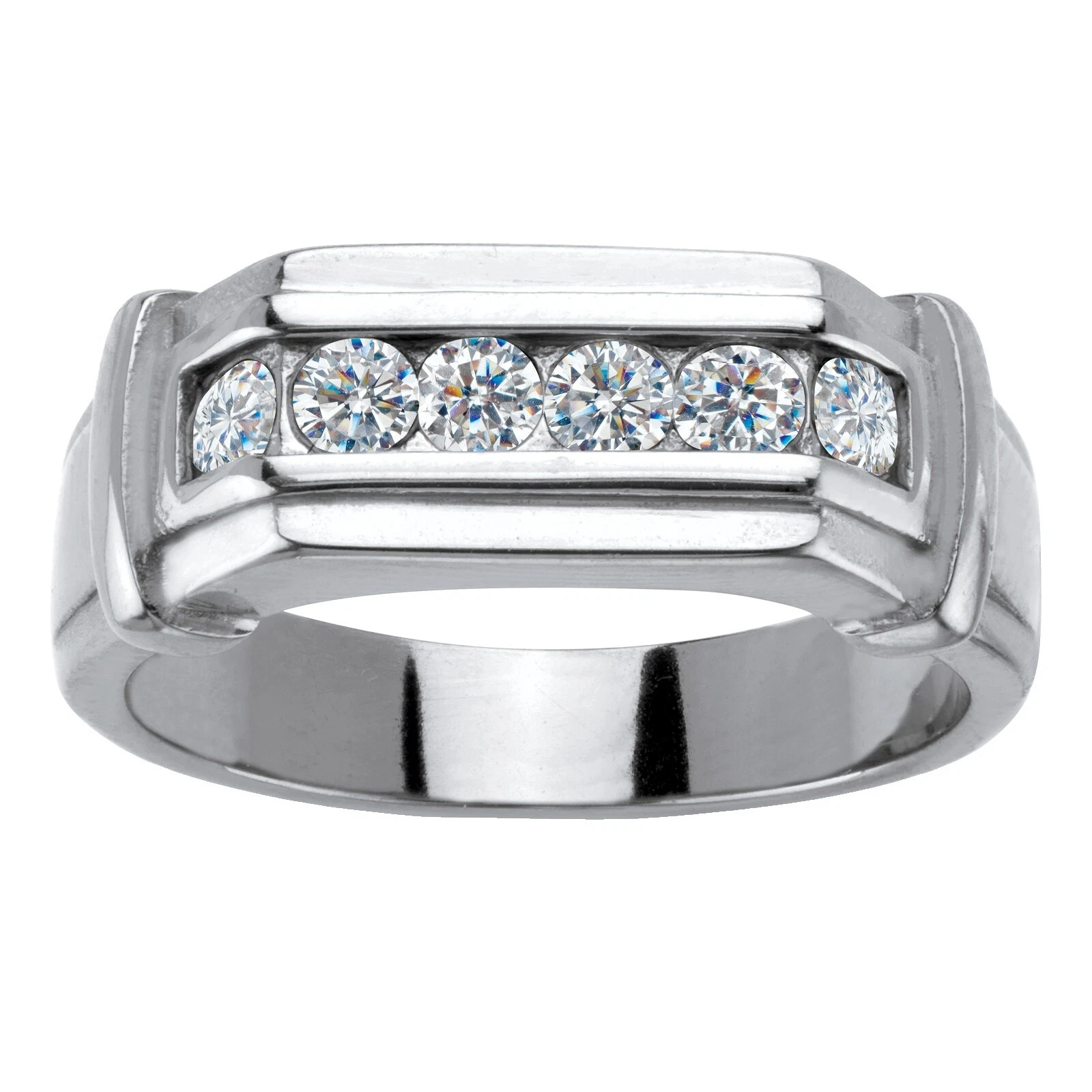 Anillos Blanco Cristal de Acero Inoxidable para Hombres