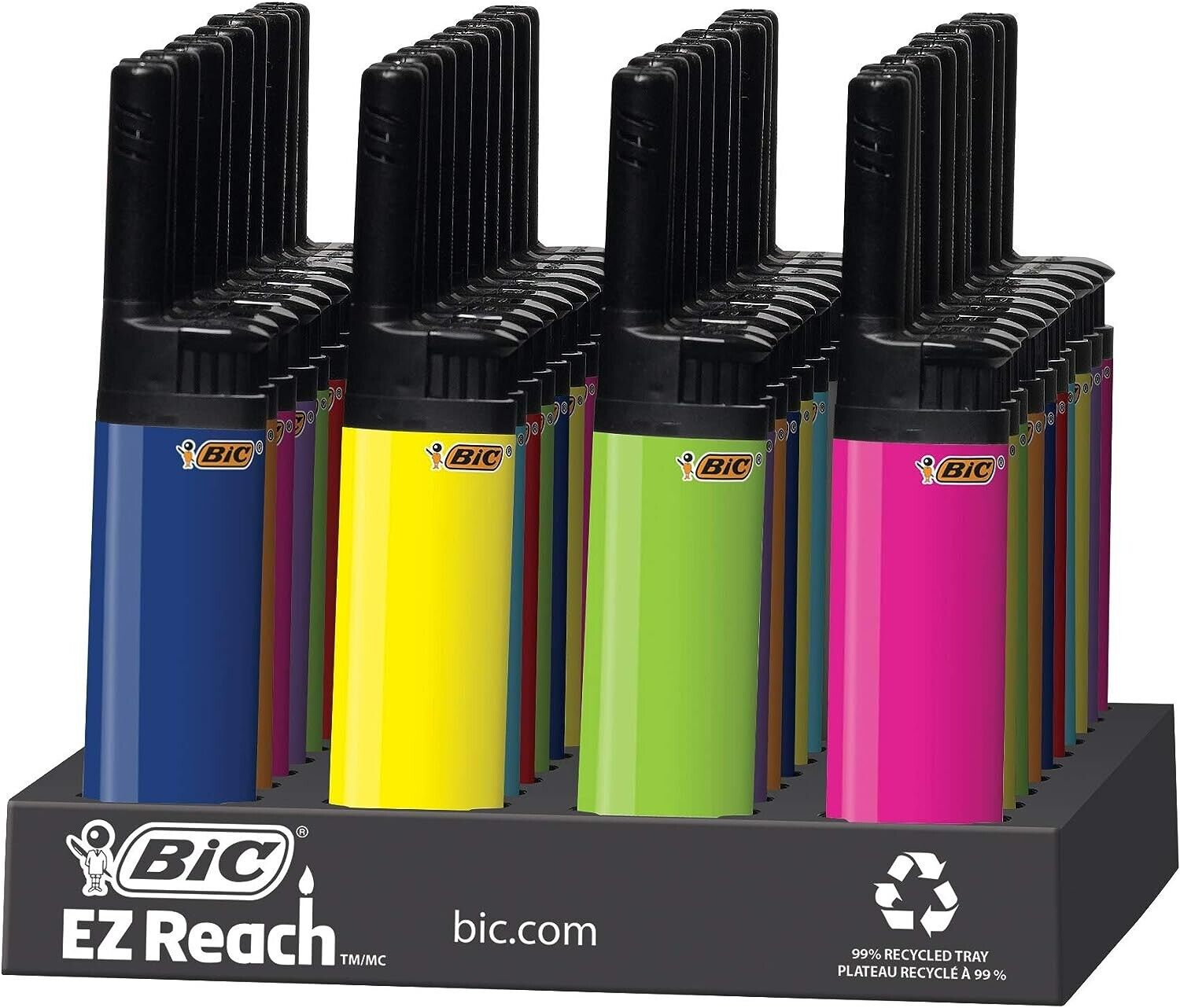 BIC EZ Reach Lighter, Assorted Colors, 40-Count Tray, Great for Candle Lighting. Available Now for 72.99