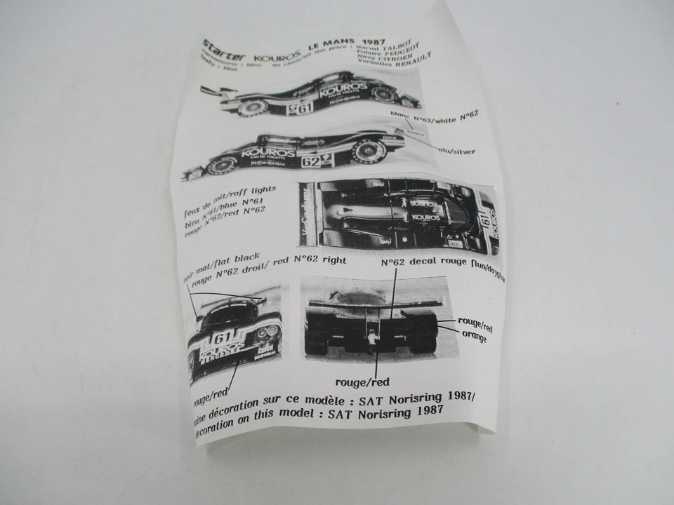 DV11702 STARTER 1/43 1:43 KIT RESINE A MONTER MERCEDES KOUROS LE MANS 1987 #61 - Photo 4/4