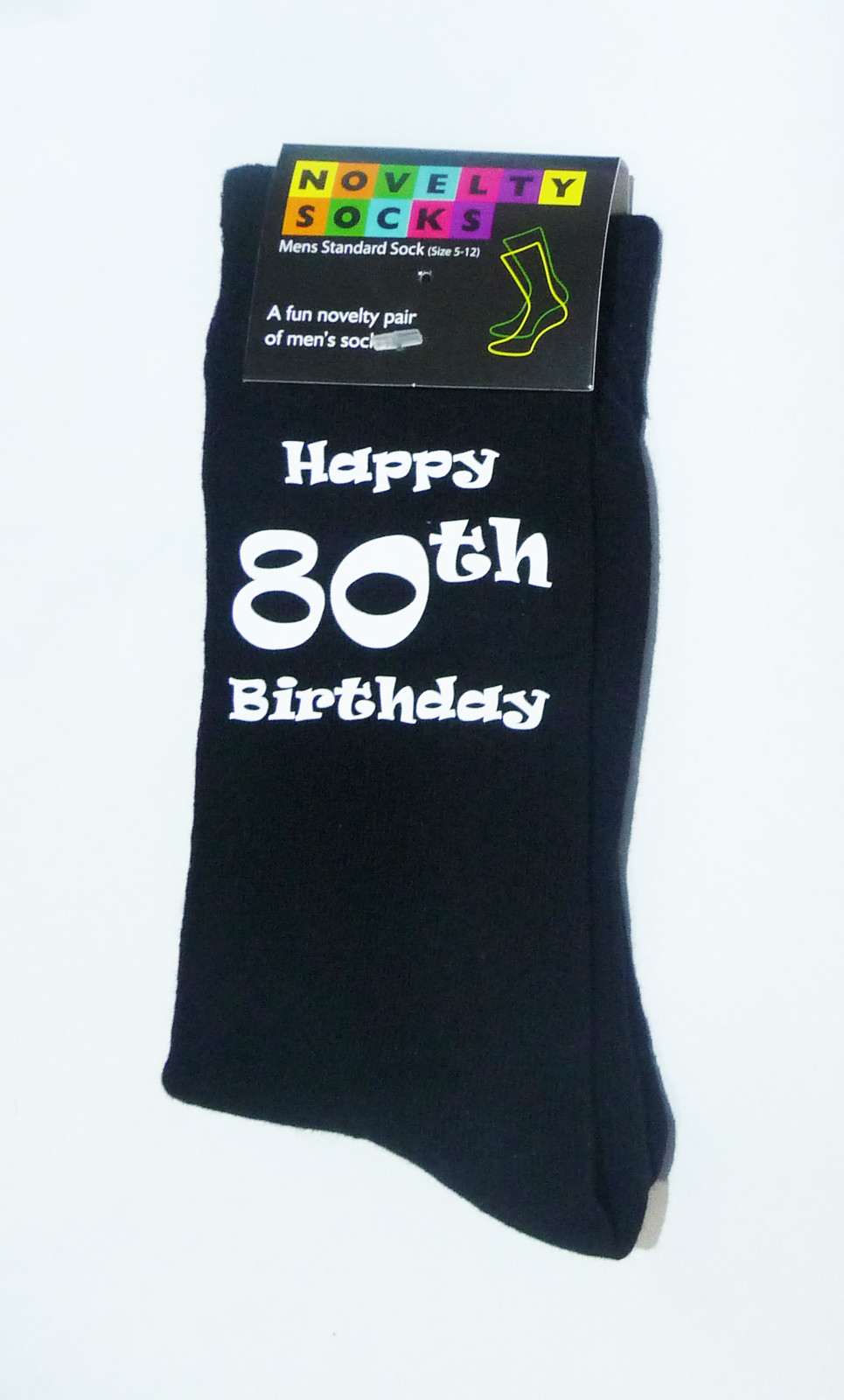 Happy 80th Birthday Printed Design Mens Black Socks Great 80th Birthday Gift